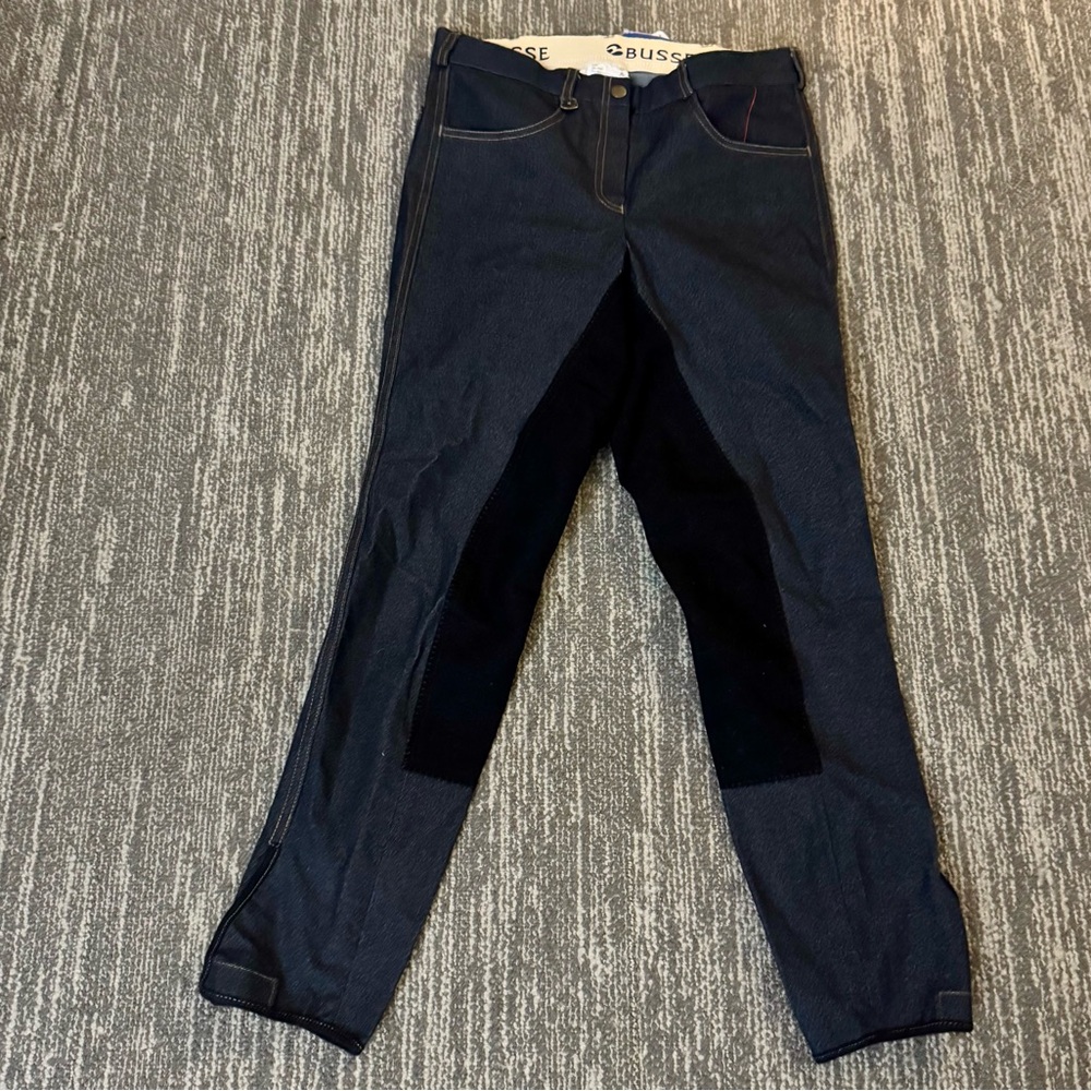NWT Busse Reithose Equine full seat Riding Breeches Jeans w/Lycra 29 x 28